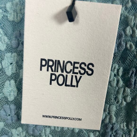 Princess Polly Bankston Off The Shoulder Top Blue Size 2 NWT - Picture 6 of 9